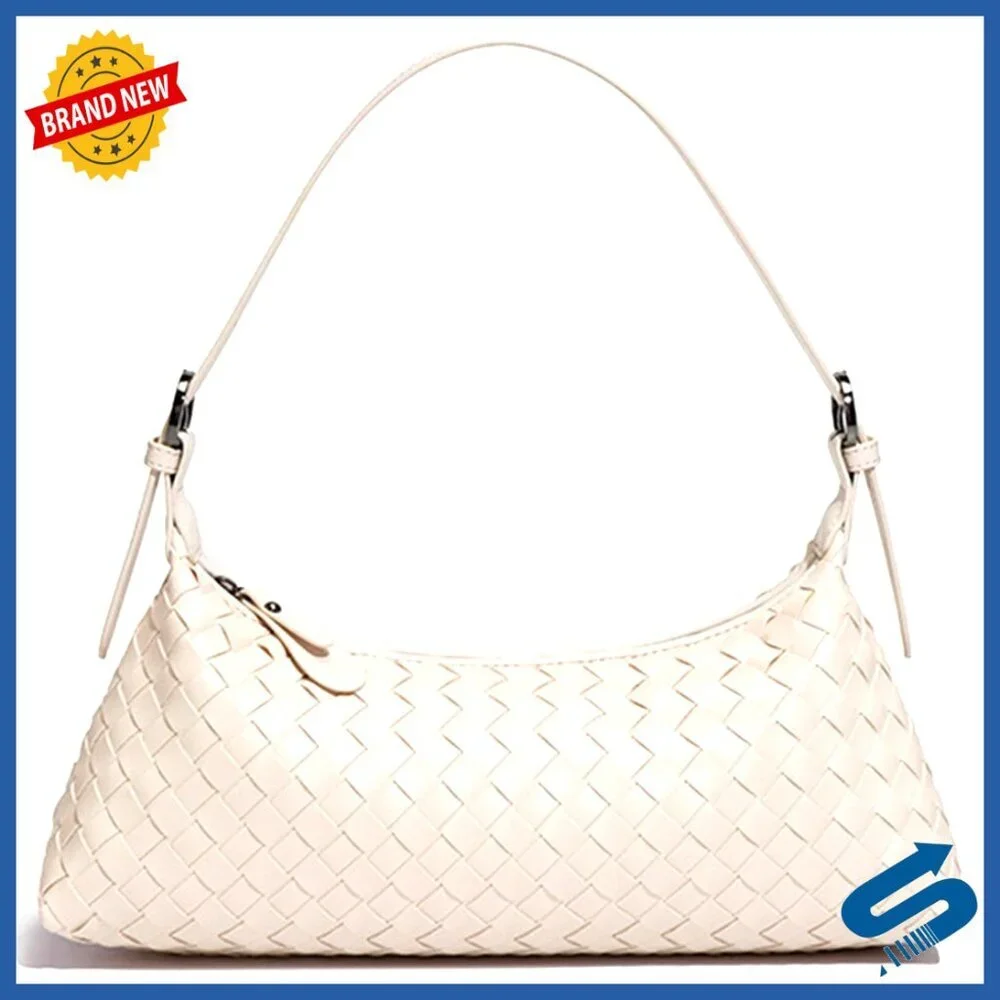 Woven Leather Hobo Bag Crossbody Shoulder Tote Versatile Chic Everyday Purse